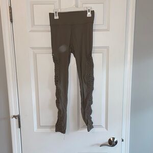 Carbon38 Brown Leggings with Lace Detail